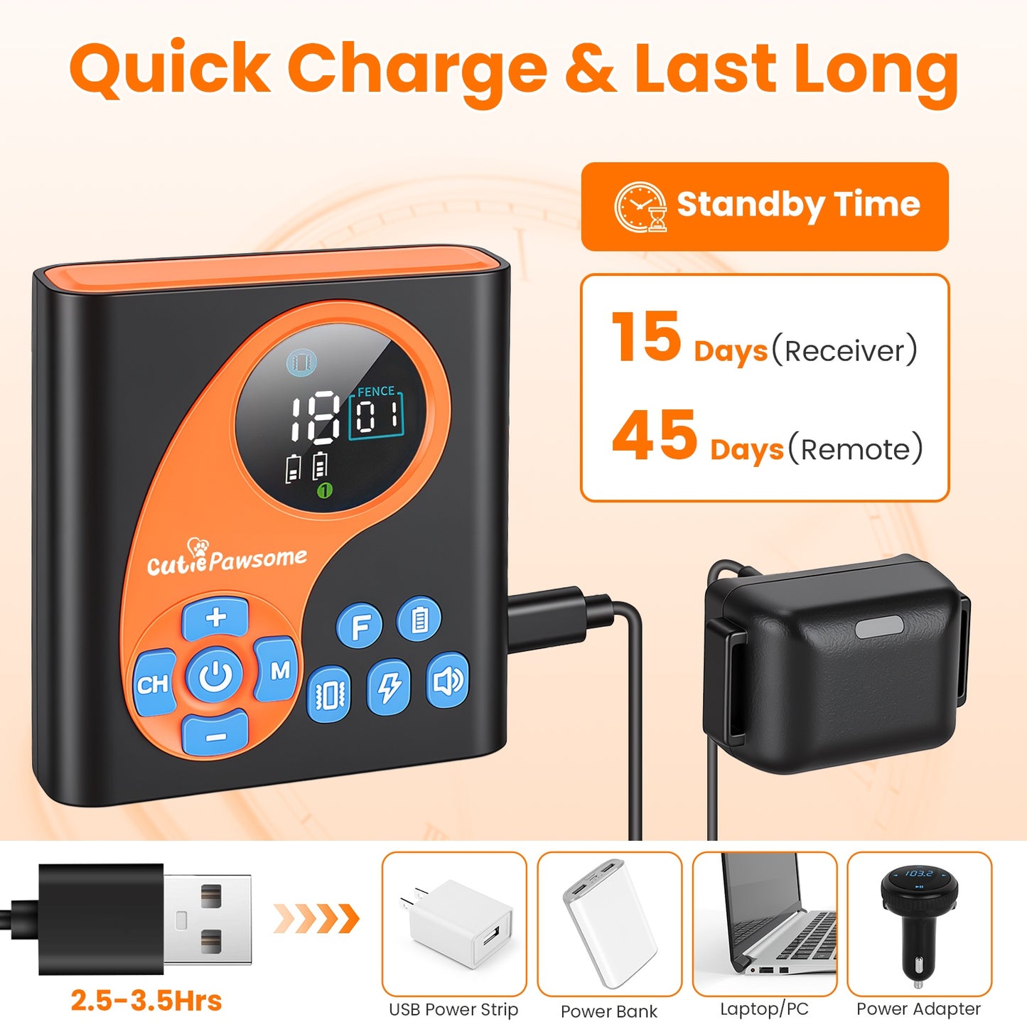 2 In 1 Wireless Dog Fence System With Training Collar Invisible Dog Fence IP68 Waterproof With 722FT Adjustable Range Beep Vibration Static Shock