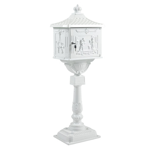Mailbox Cast Aluminum Black Mail Box Postal Box Security Heavy Duty New