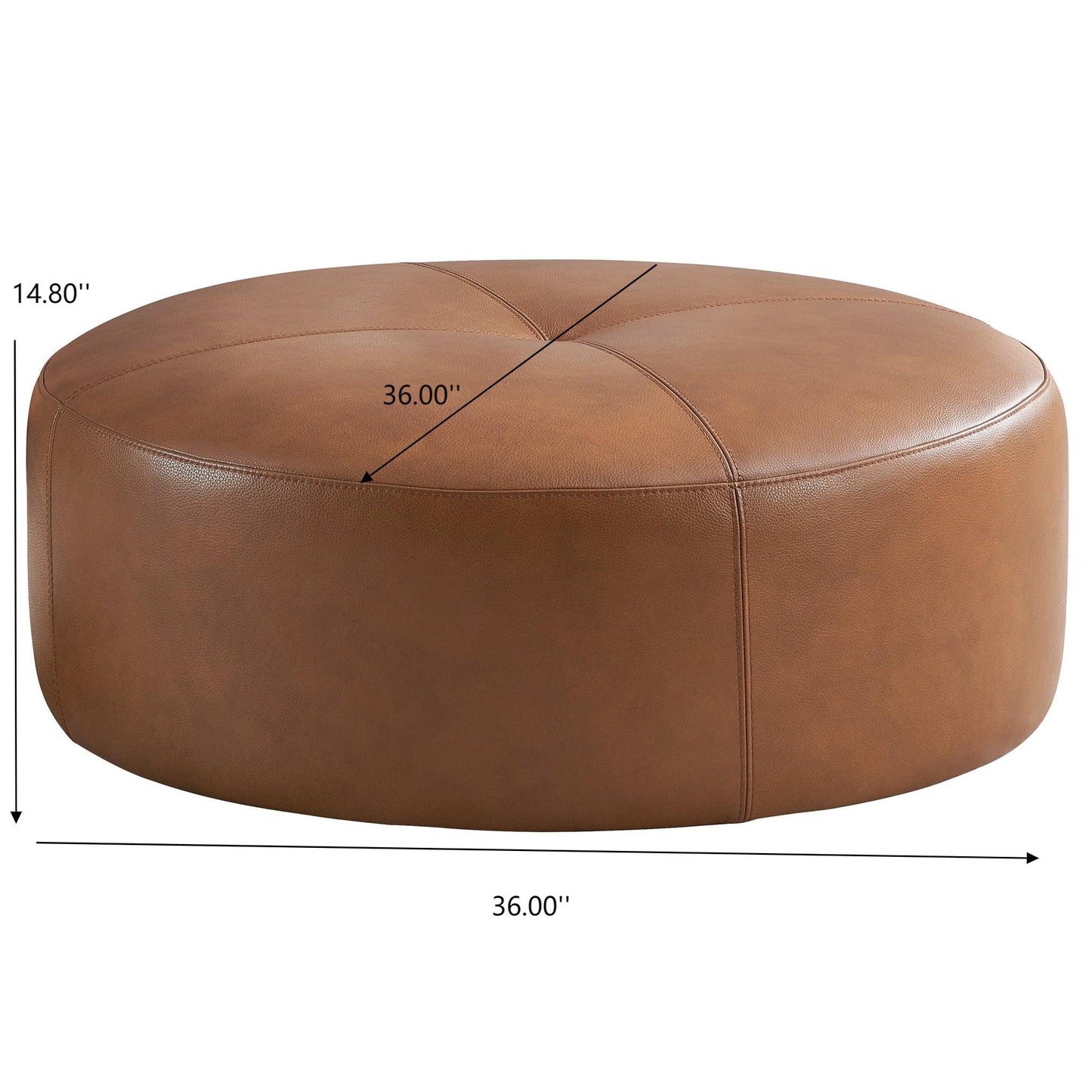 Rochelin Tan Leather Ottoman 36     Floor Footrest Cushion