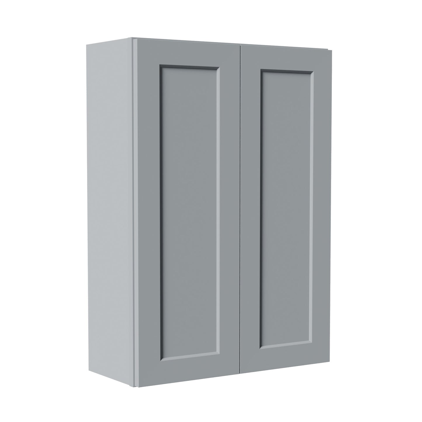 Gray Shaker Solid Wood Wall Cabinet With Soft-Close Doors, Adjustable Shelves - 30  Double Door Storage For Kitchen, Bathroom, Laundry, Garage  Easy Assembly, 30 W X 12 D X 42 H