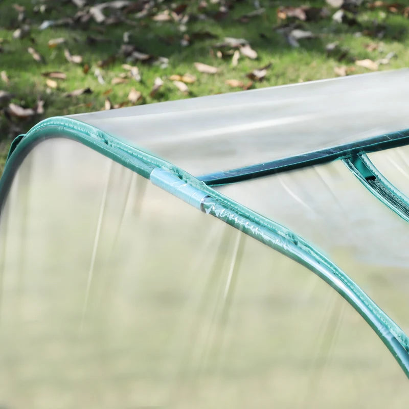 Portable Tunneled Greenhouse With 4 Zippered Doors, Water UV Fighting PVC Cover