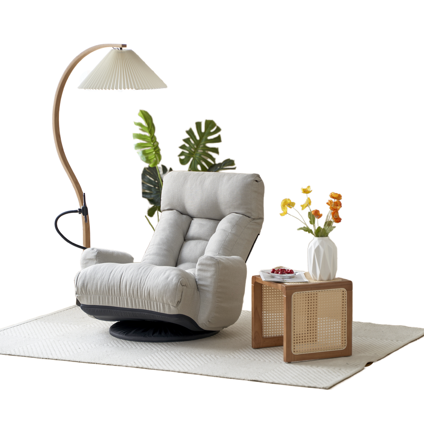 Adjustable Head And Waist, Game Chair, Lounge Chair In The Living Room, 360 Degree Rotatable Sofa Chair,Rotatable Seat Leisure Chair Deck Chair