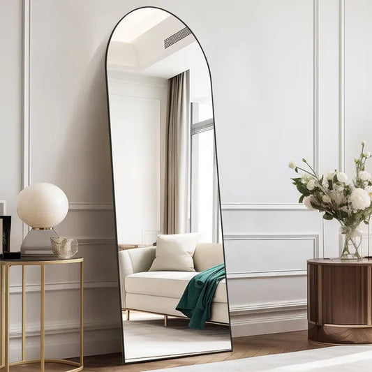 Floor Standing Mirror, Wall Mirror With Stand Aluminum Alloy Thin Frame,21'X64'