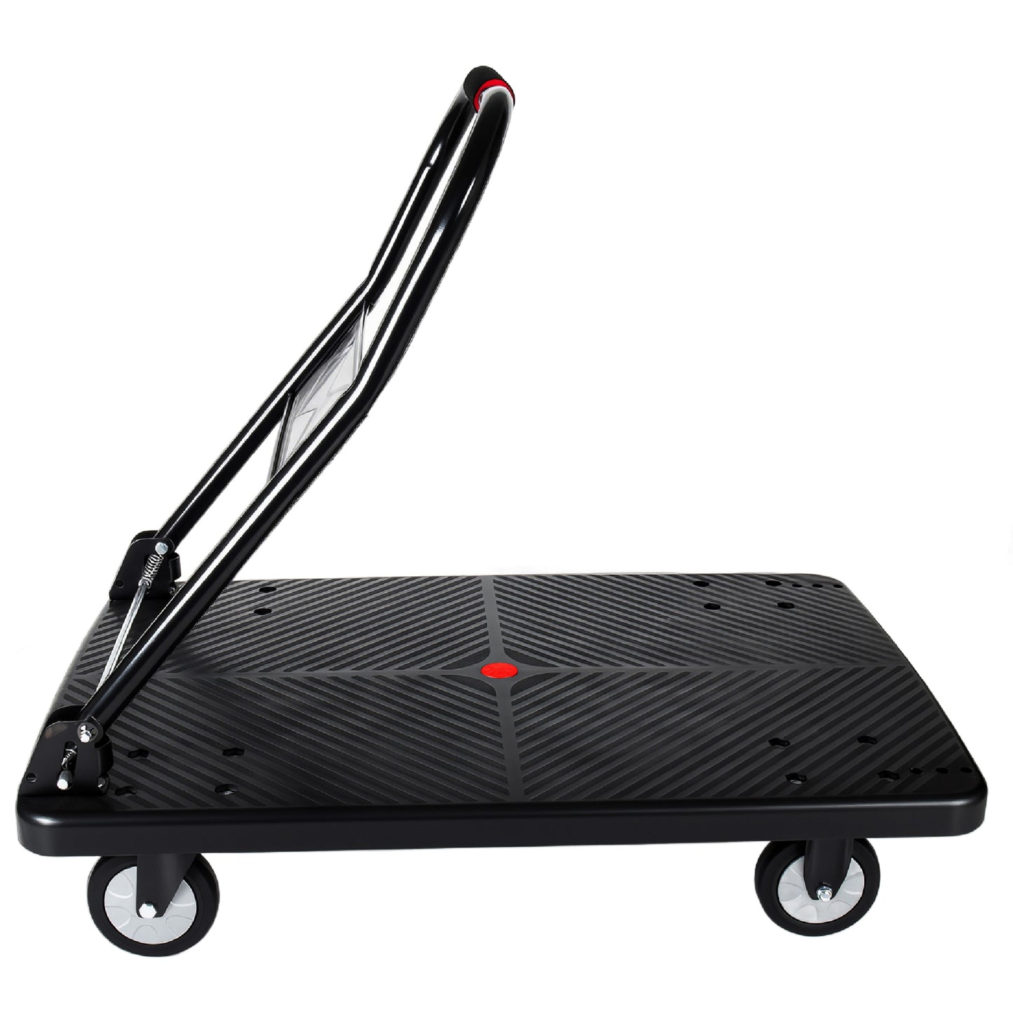 35- 3 4  Long X 24  Wide Platform Truck  Foldable Handcart With 5  TPR 360- Degree Silent Wheels  660lbs Heavy- Duty Push Dolly Cart  4 Steel Load- Bearing Beams For Warehouse Garage Home Use