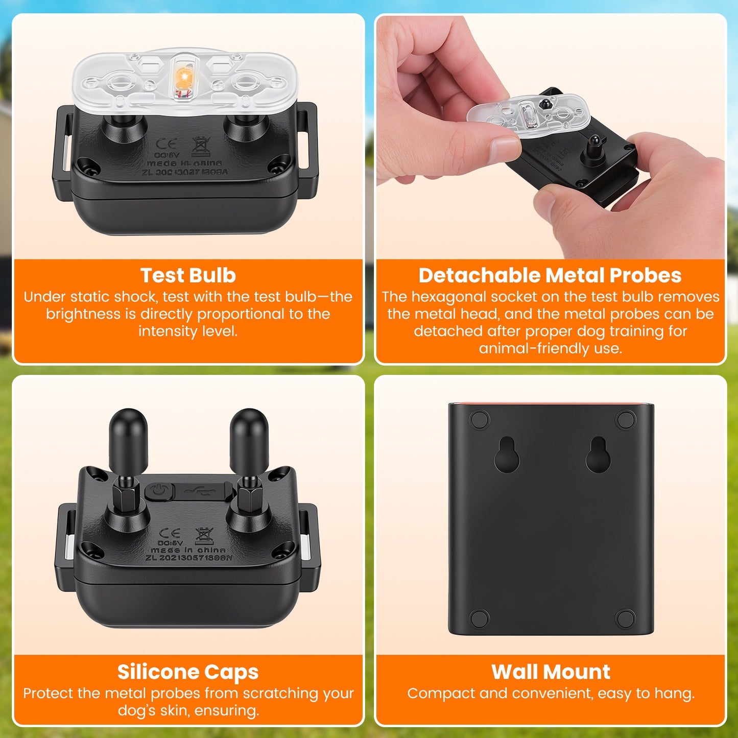 2 In 1 Wireless Dog Fence System With Training Collar Invisible Dog Fence IP68 Waterproof With 722FT Adjustable Range Beep Vibration Static Shock