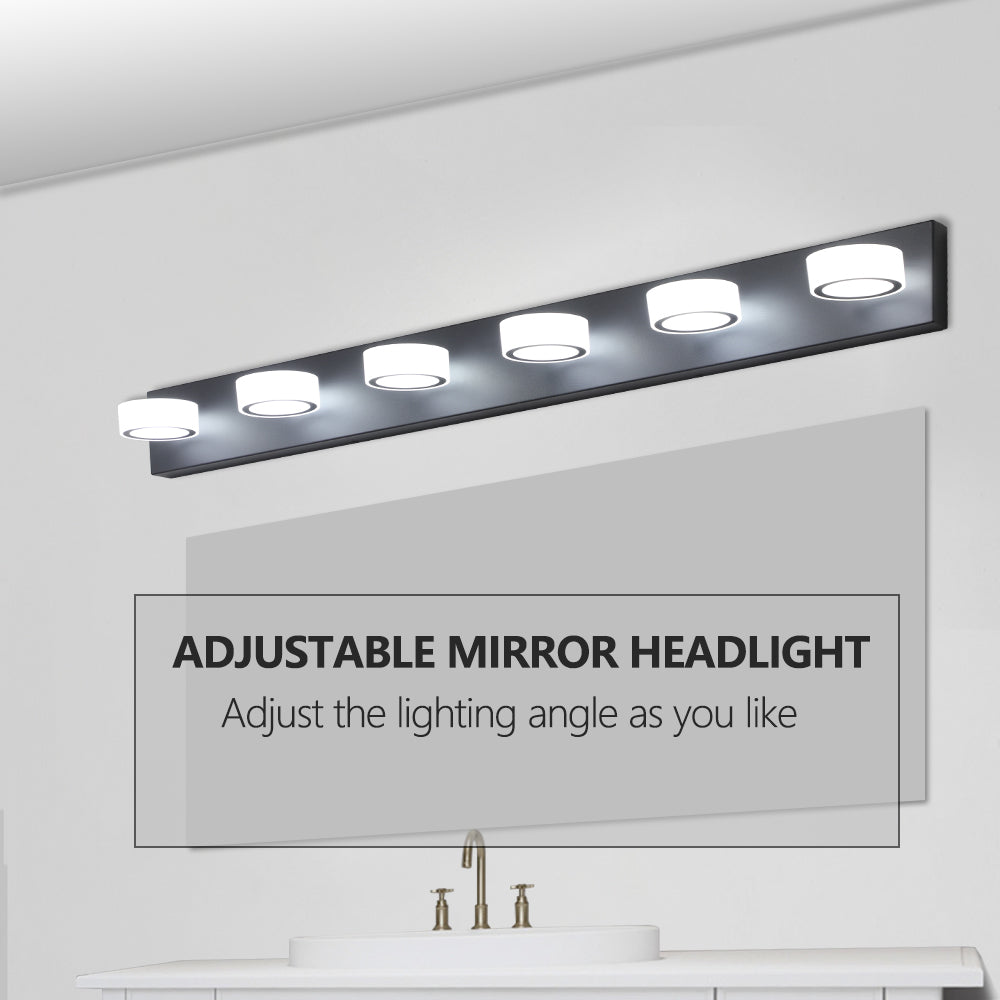 Same As W1340110595 L2010 45  Modern 6-Light LED Vanity Light, Sleek Black Bathroom Wall Light Fixture For Mirror, Shower, And Bathroom Decor