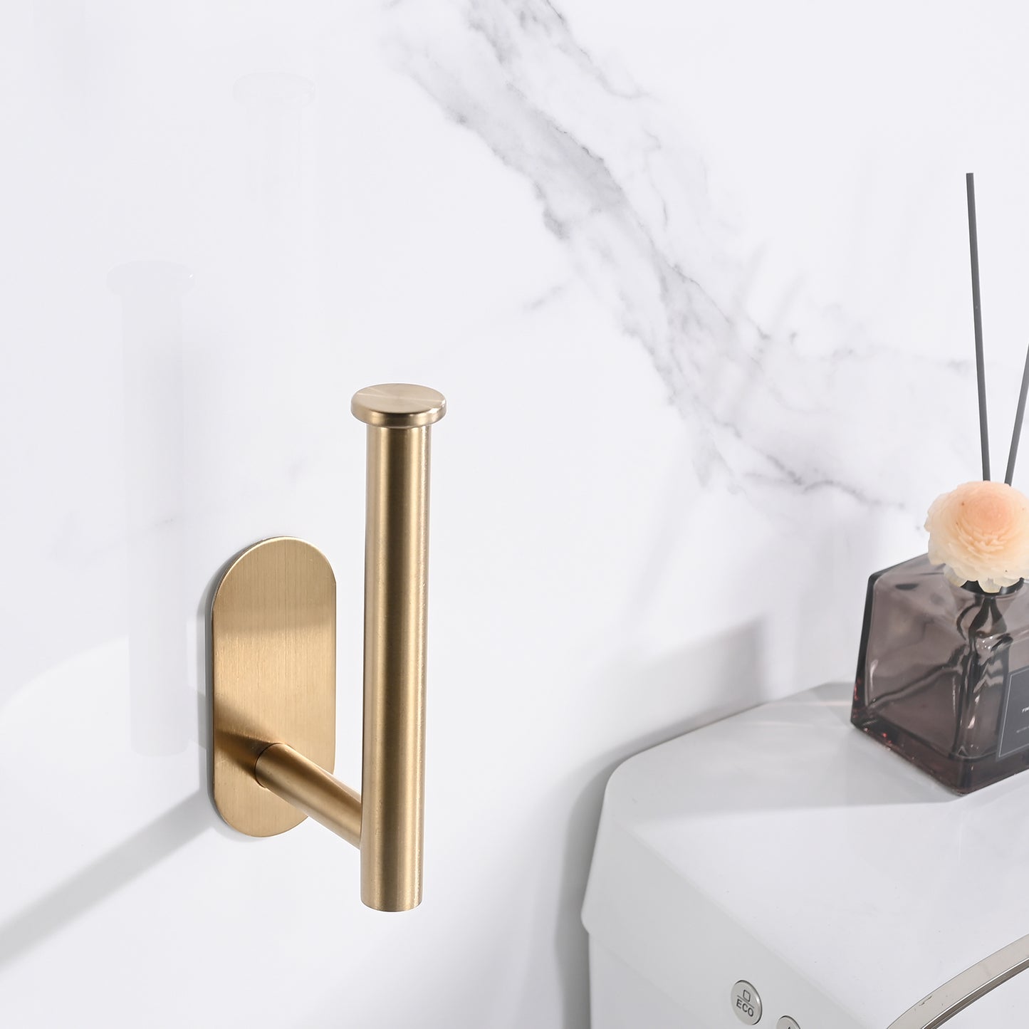 Toilet Paper Holder Self Adhesive, Stainless Steel Rustproof Adhesive Toilet Roll Holder No Drilling