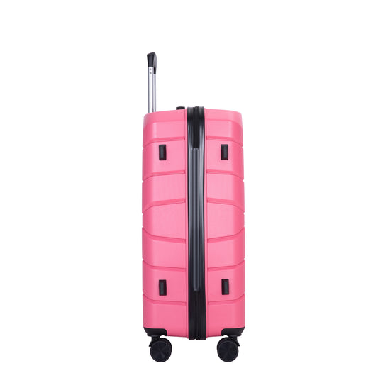 Hardshell Suitcase Spinner Wheels PP Luggage Sets Lightweight Durable Suitcase With TSA Lock,3-Piece Set   20  24  28   ,Rose
