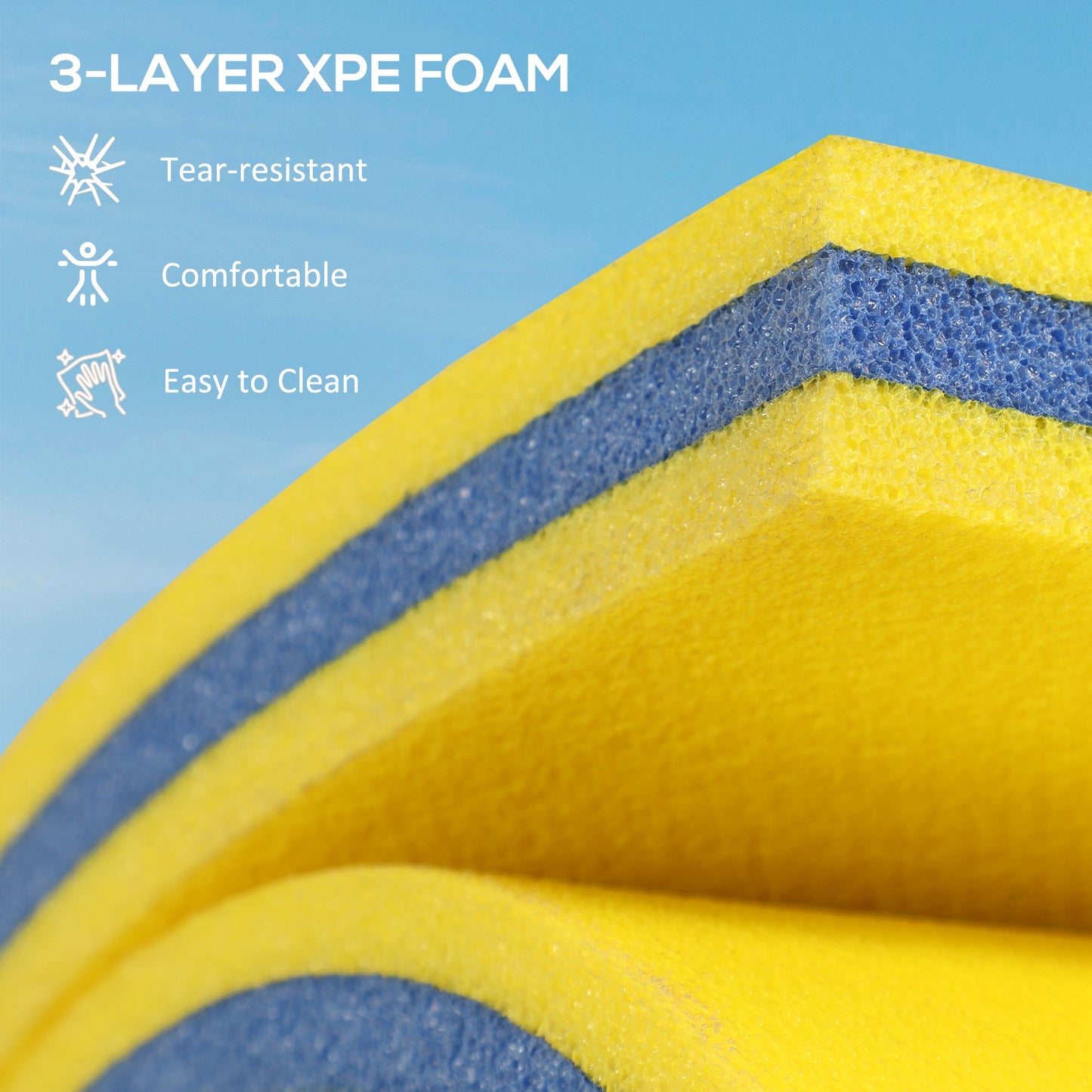 9 X 6 Lily Pad Water Mat For 2 Adults, Floating Water Pad For Lake, Pool, Ocean, Beach, And Boating, Yellow