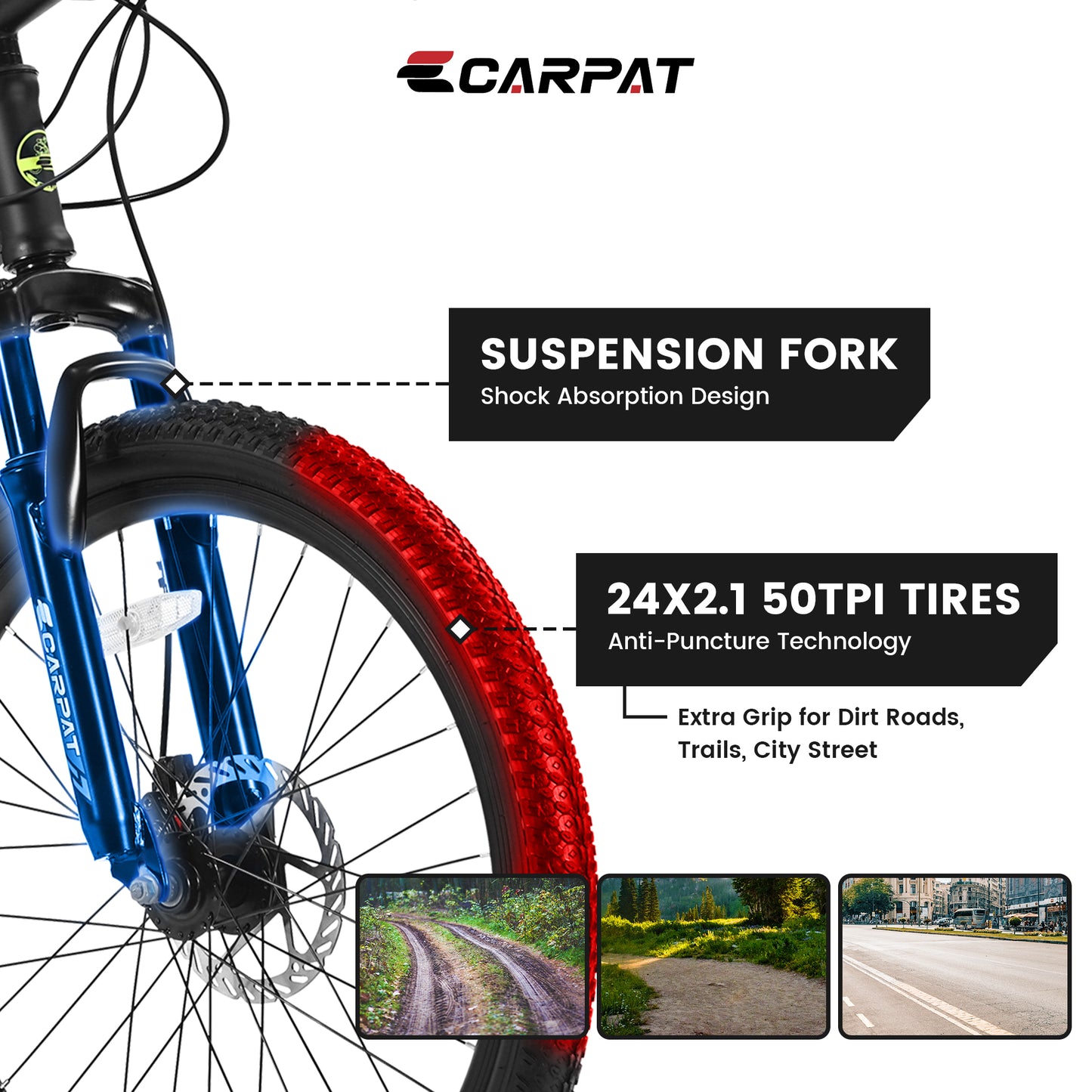 A26207 26 Inch Steel Frame Shock Fork Plus Shock Absorber 21-speed Unisex Mountain Bike
