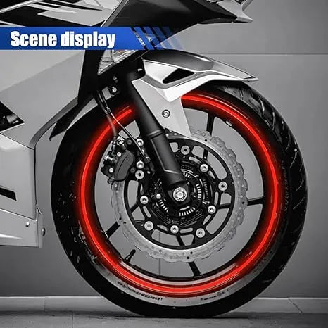 Reflective Wheel Rim Stripe Decal Sticker, Universal Night Safety Tape Reflective Stickers, Waterproof Tire Rim Decoration Stripe Decals For Motorcycle, Car, Bicycle