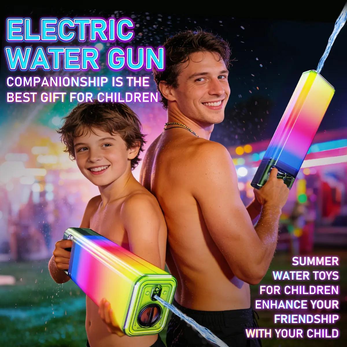 Gradient Color Electric Water Gun, Rechargeable Battery Powered Remote Shooting Toy, Suitable For Pool, Beach, And Outdoor Games