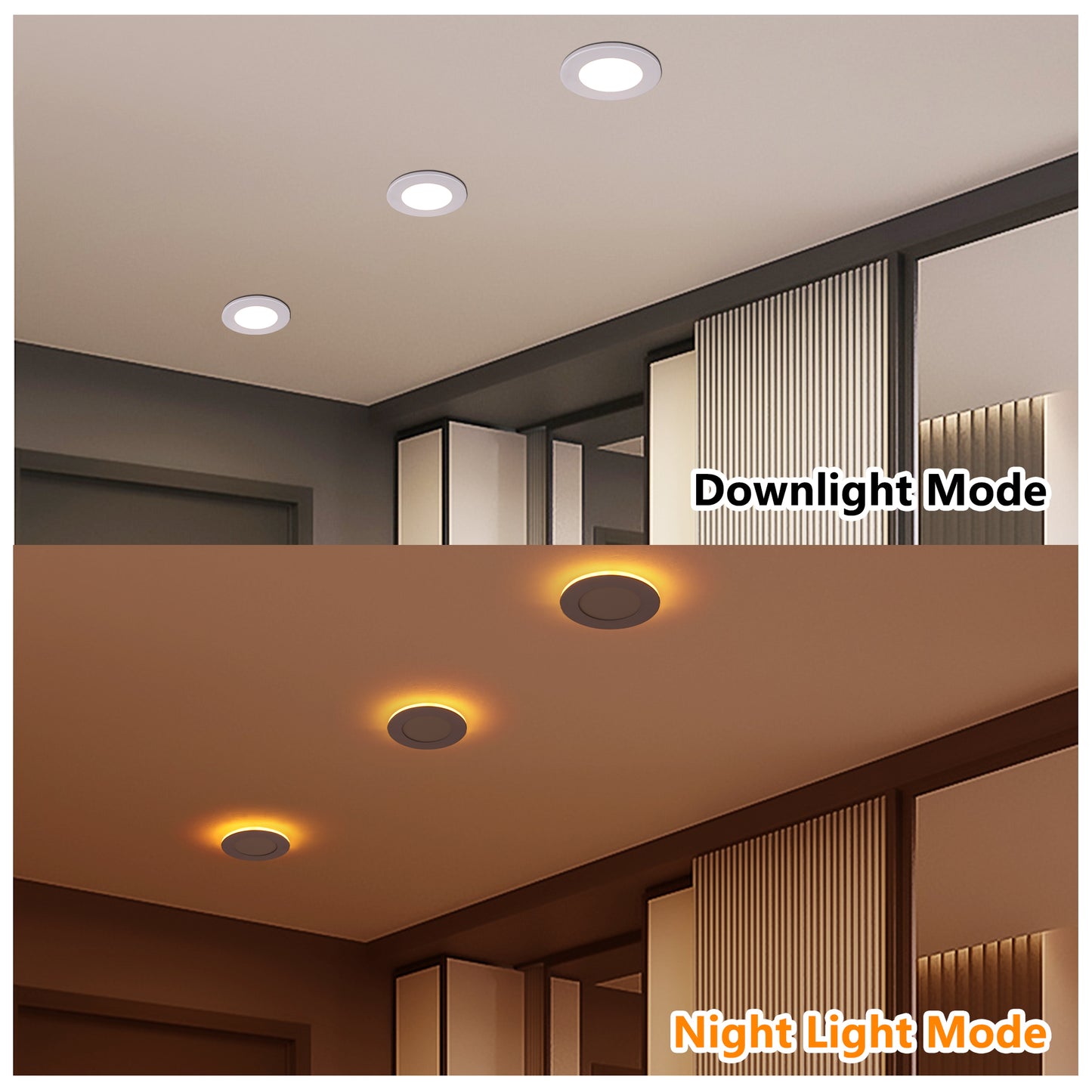 6 Pack 4 Inch White LED Recessed Light, Dimmable, 2700K-5000K 5CCT, 800LM High Brightness, 9W 120V, Ultra-Thin Canless Wafer Light