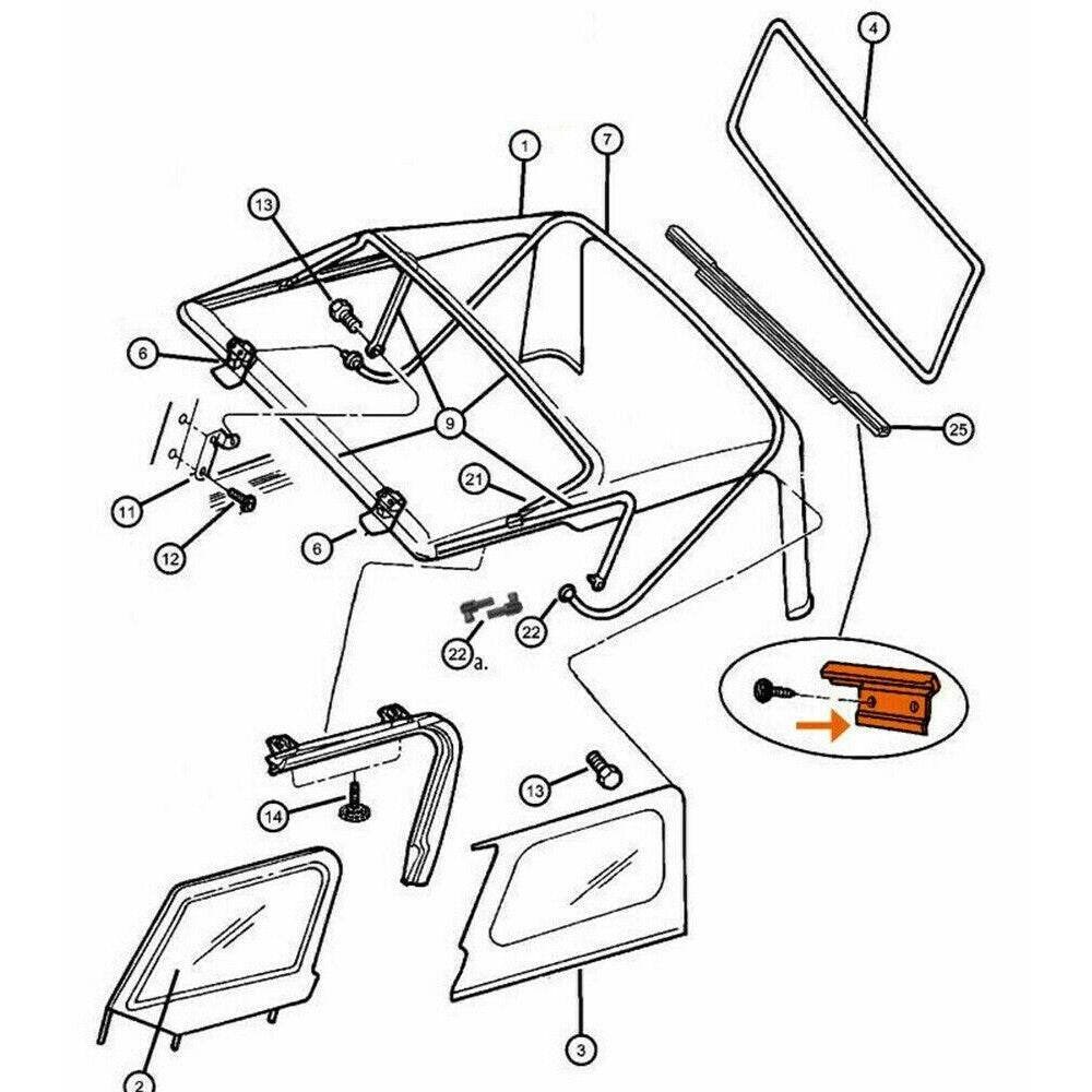 Soft Top Rear Right & Left Window Retaining Clips