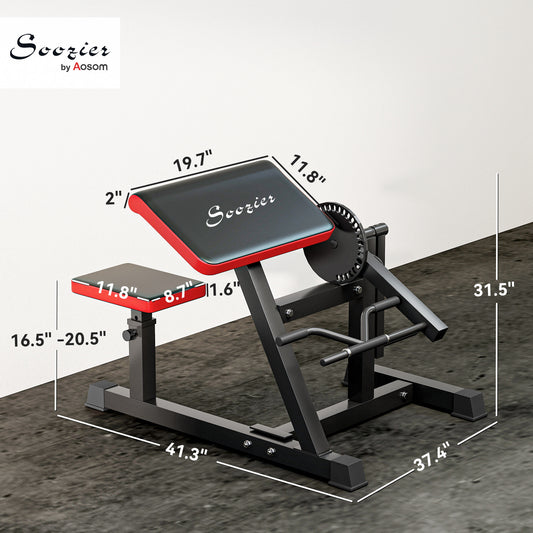 2-In-1 Bicep Preacher Curl Bench Bicep Curl Machine With Adjustable Seat And Elbow Cushion, For Home Gym Workout
