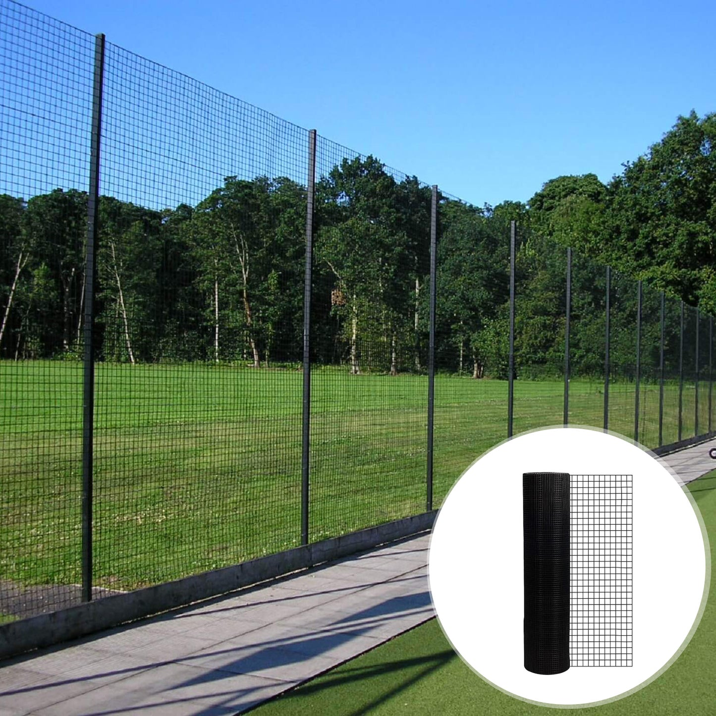 36 Inchx100 Ft Black Vinyl Coated Hardware Cloth, 19 Gauge 1-2 Inch Black PVC Hardware Cloth, Black Welded Wire Fence Supports Poultry-Netting Cage-Home Improvement And Chicken Coop