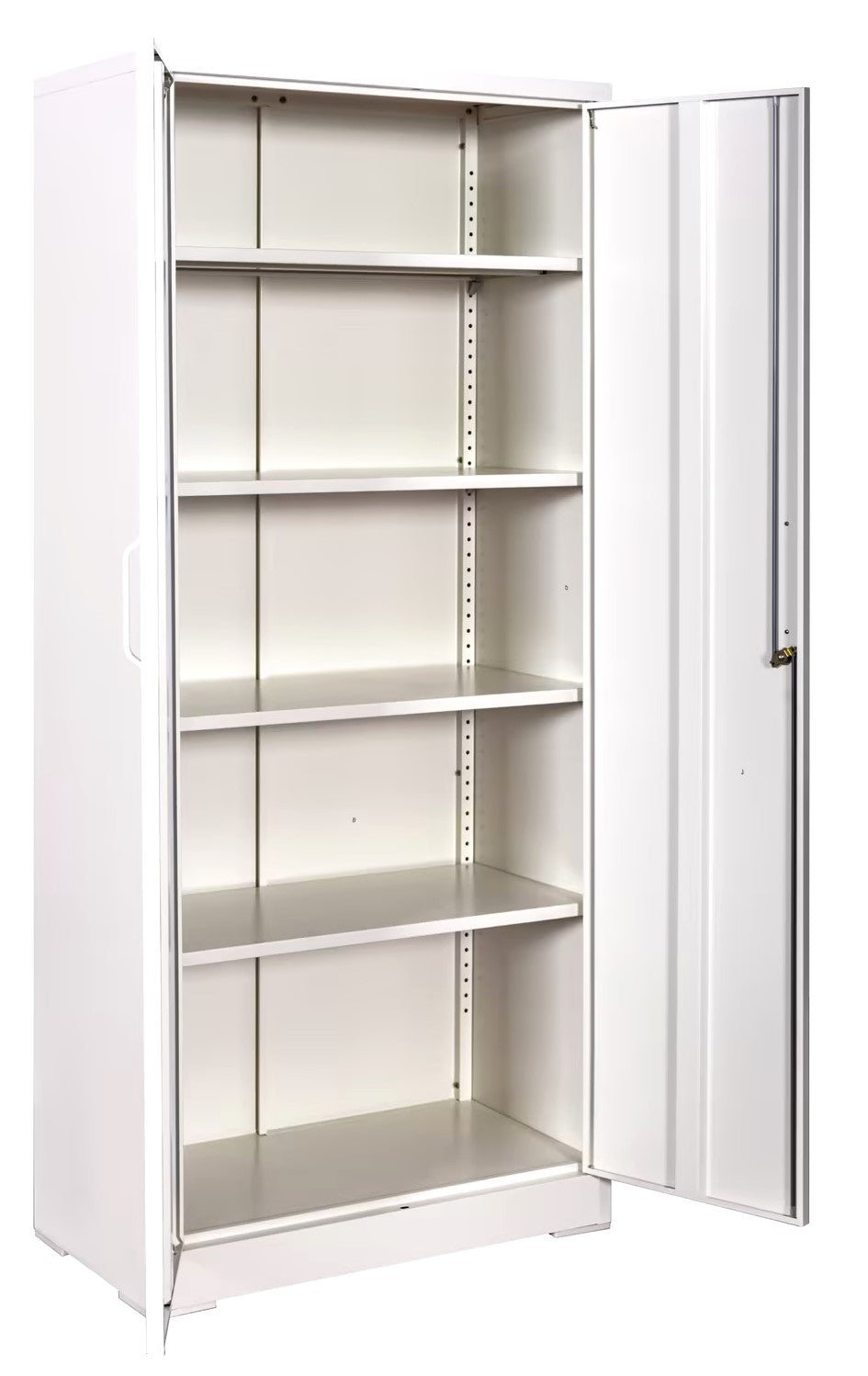 Container Furniture Direct Ironclad 71   Metal Storage Cabinet With Locking Doors And 4 Adjustable Shelves, Heavy-Duty Steel Cabinet For Garage, Laundry, Office, Or Warehouse, Cream White