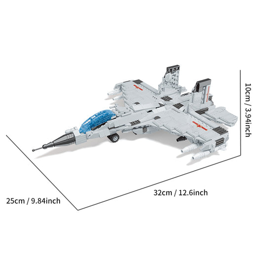 Fighter Building Block Set With Small Figurine High Simulation Educational Airplane Model Building Kit For Kids Boys