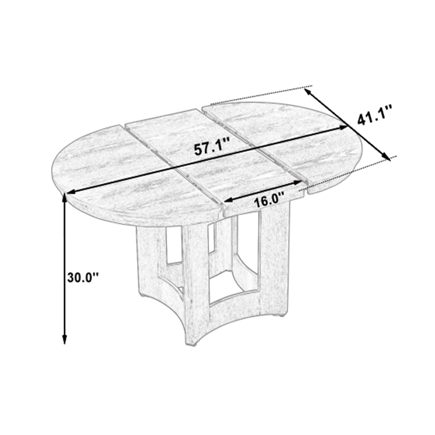 TOPMAX Farmhouse Extendable Round Dining Table With 16inch Removable Leaf For Small Places, Espresso