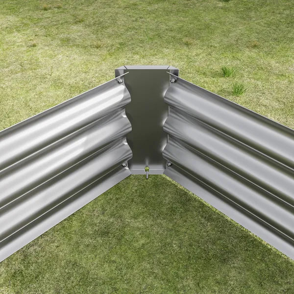 Raised Garden Bed Kit - Metal Raised Bed Garden 7.6x3.7x0.98ft For Flower Planters, Vegetables Herb Silver