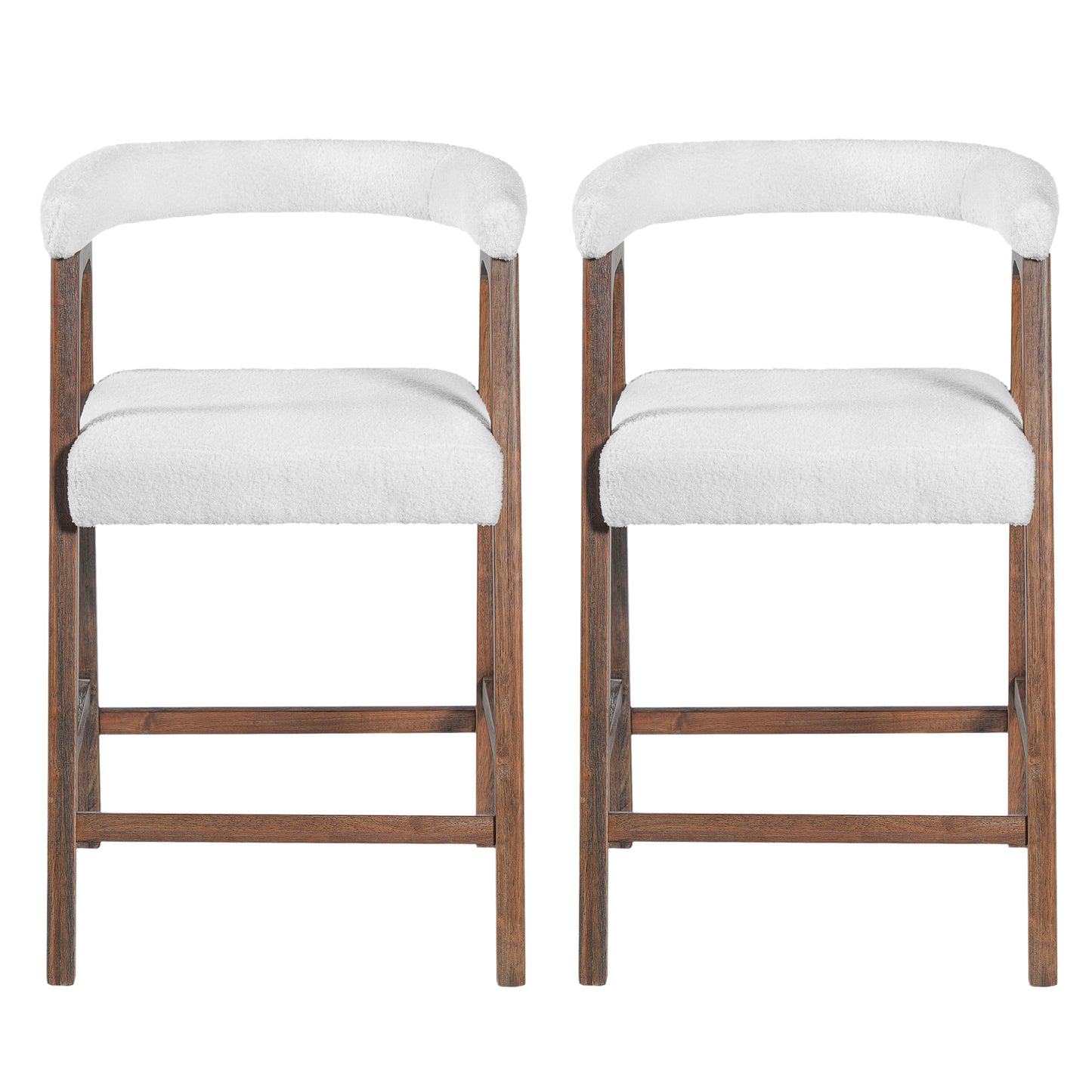 26 Seat Height Bar Stools With Back,  Comfortable Counter Stools For Kitchen Island Dining Room, Set Of 2