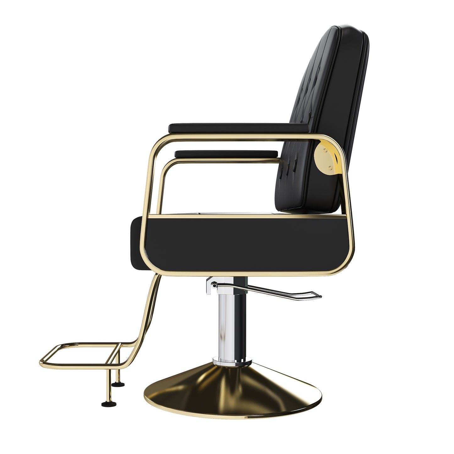 Hydraulic Salon Chair 360  Swivel - Professional Barber Stylist Chair With Pump  Non-Tilting Hairdressing Chair For Salon Tattoo Spa  Black Gold Stylist Equipment  Single Pack