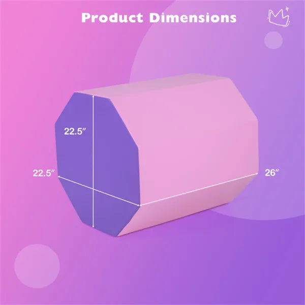 Octagon Tumbling Mat, Gymnastics Training Mat For Backbends Somersaults, Pink & Purple Artificial Leather Foam Mat