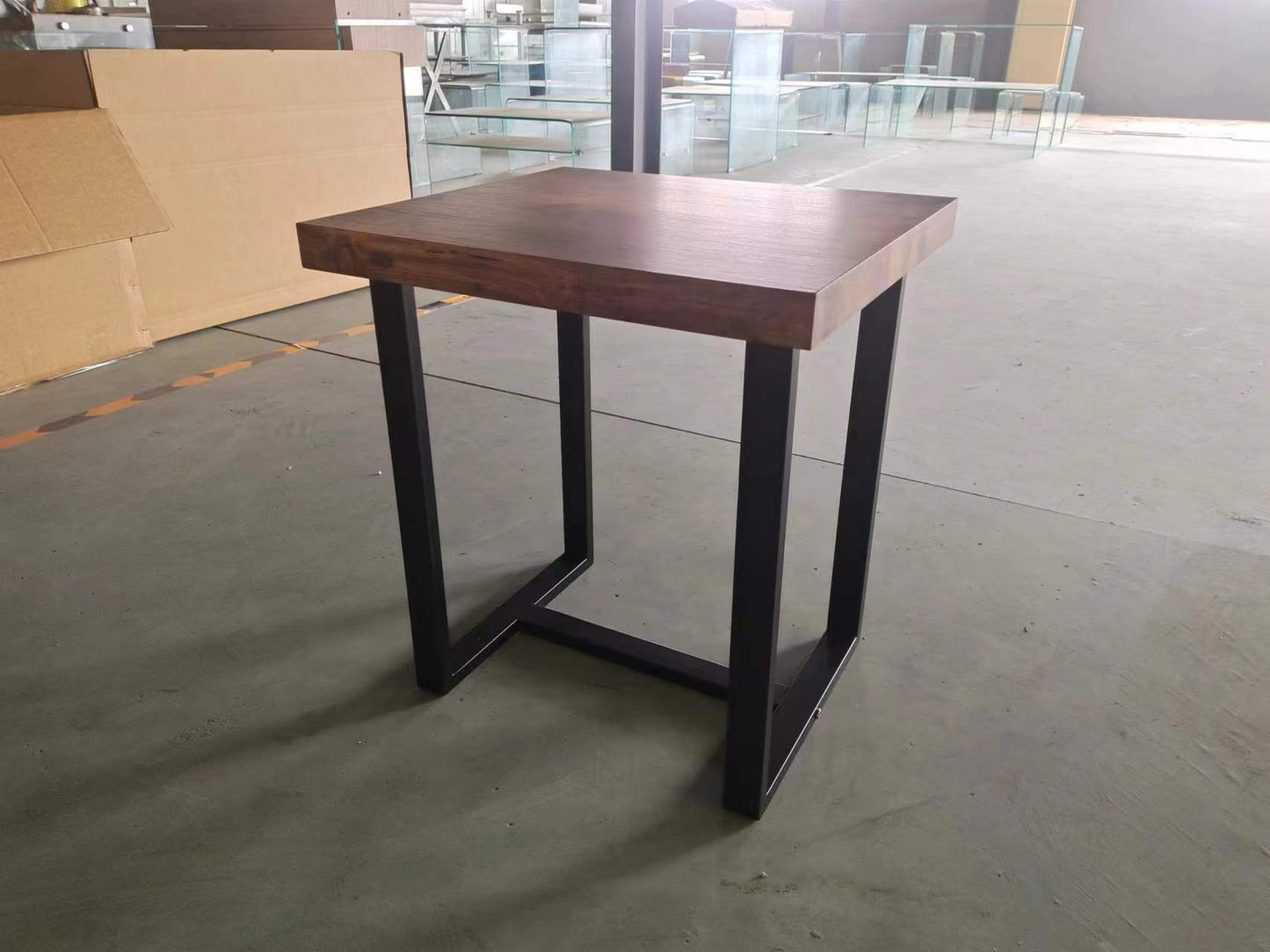 Walnut Night Stand,MDF SideTable, Small Tea Table, Sofa Table With Metal Leg