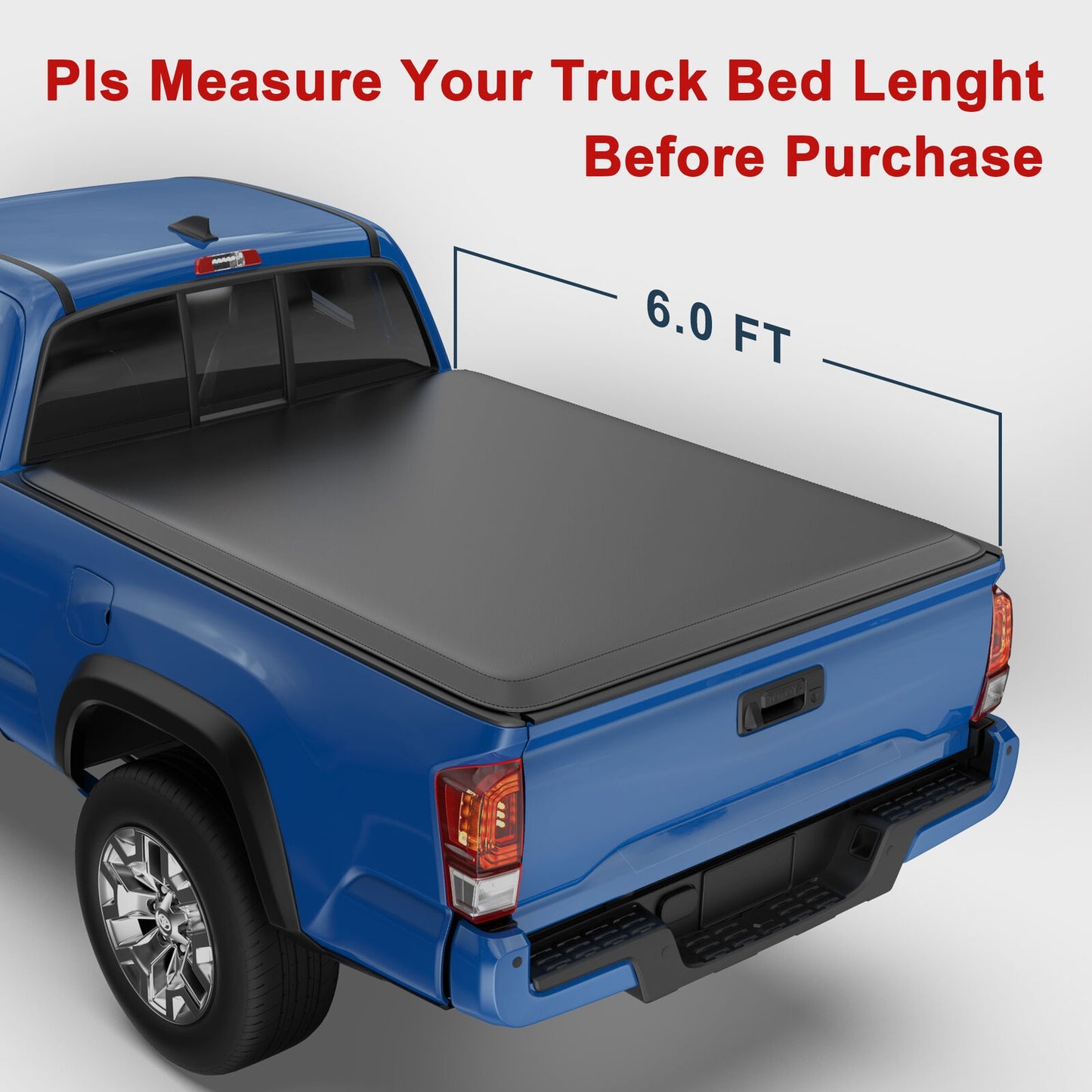 6FT Truck Bed Soft Roll Up Vinyl Tonneau Cover--A86364-915JM44410