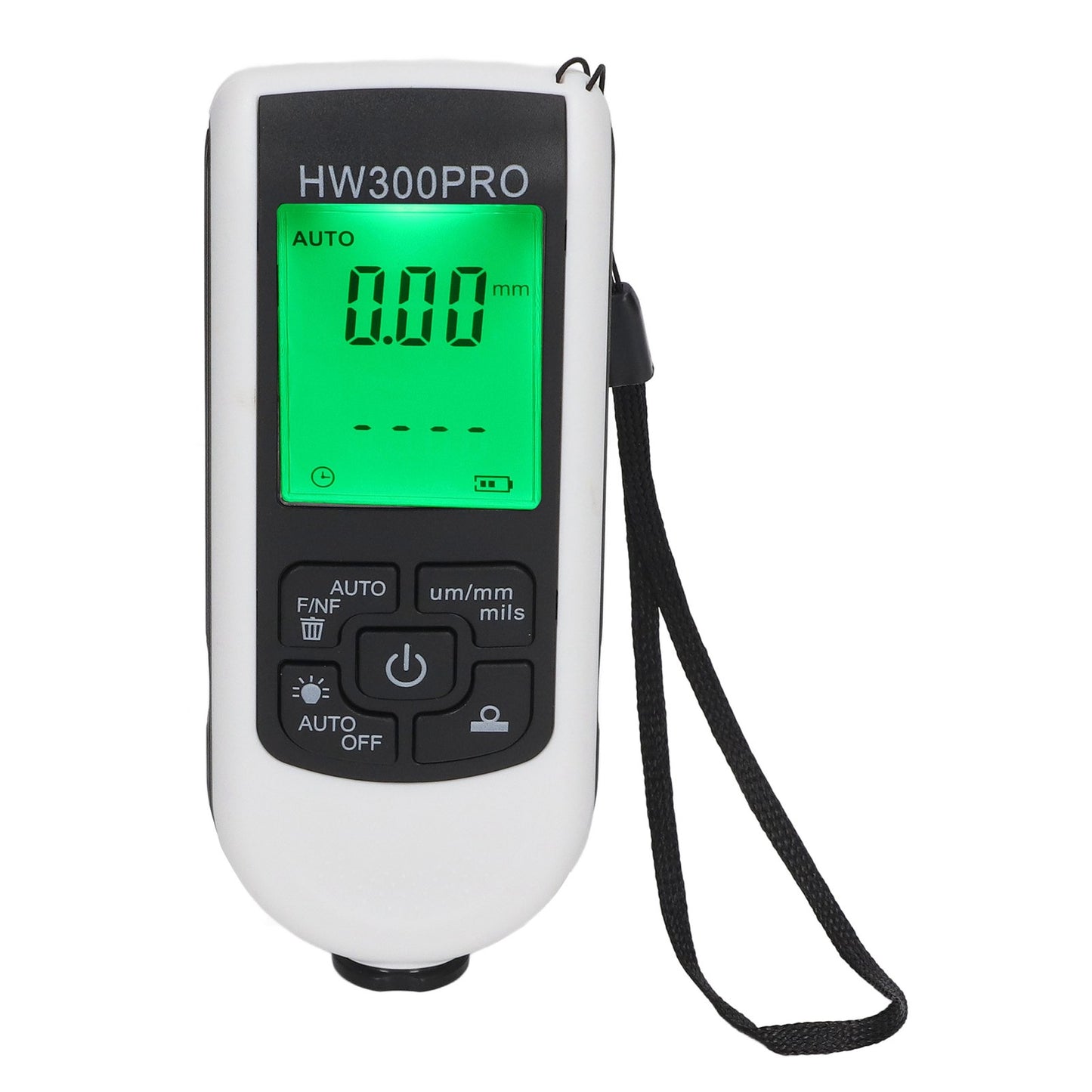 Digital Coating Thickness Gauge ABS With Portable Rope Automatic Shutdown Function Paint Coating Meter For Outdoor White