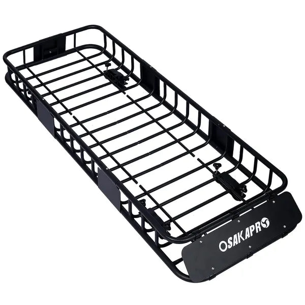 Rooftop Cargo Carrier Basket Motoring Roof Rack,Top Mount Roof Rack 64' Black Steel