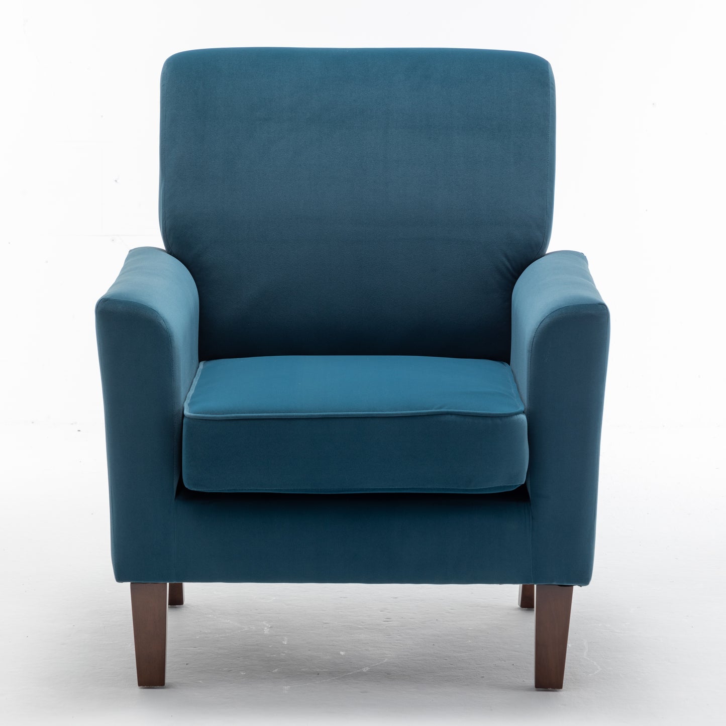 Patterned Polyester Blend Armchair, Solid Birch Wood Frame With Brown Tapered Legs, Foam Padded Accent Chair With Trim Detail For Living Room Office