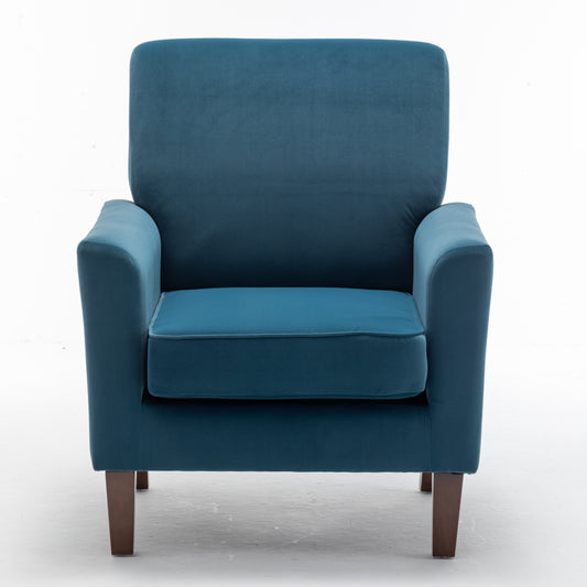 Patterned Polyester Blend Armchair, Solid Birch Wood Frame With Brown Tapered Legs, Foam Padded Accent Chair With Trim Detail For Living Room Office