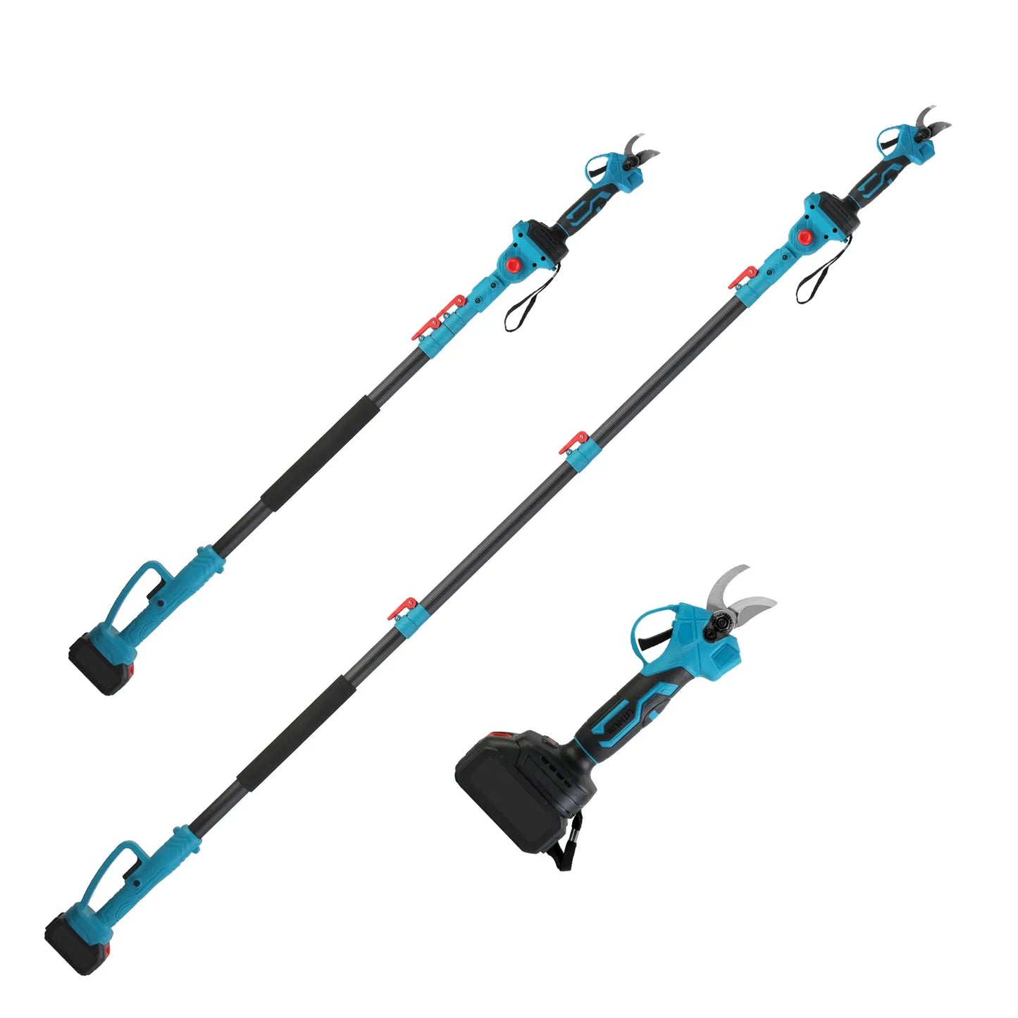 2-In-1 Electric Pruning Shear With Extension Pole 21V 4.0Ah Batteries Powered Cordless Pruner Reach 13FT High 0.98in Cutting Diameter For Tree Trimming