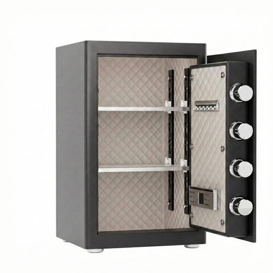 2.0 Cu Ft Home Security Safe, Heavy Duty Steel Safe With Digital Keypad, 2 Removable Shelves & 3 Unlocking Methods, Safe Box For Home Office Hotel