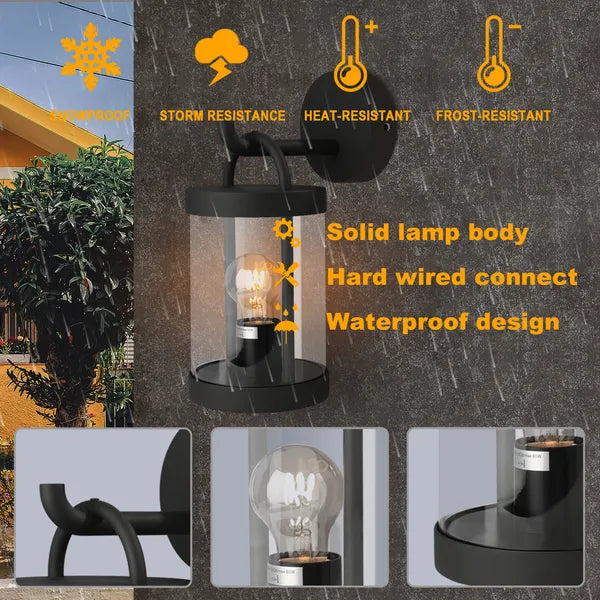 Inowel Lights Wall Light Outdoor Lantern E26 Bulb (Not Include) Wall Mount Hang Lamp Wall Sconce Lighting 32335