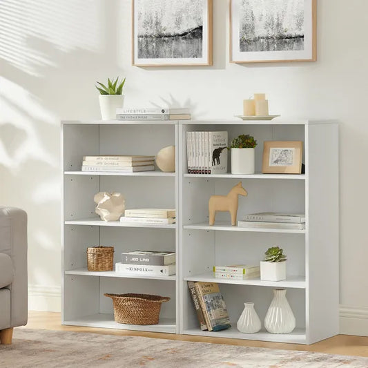 CD DVD Storage Cabinet, Bookcase, Adjustable Shelf 8-layer Storage, Display Bookshelf, Home, Office, Multi-functional Double-layer Bookcase, Can Be Disassembled Into Two 4-layer Storage Bookcases