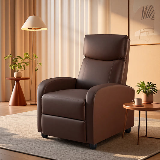Reclining Sofa With Lumbar Support, Adjustable Backrest Design, And High-density Foam Filling