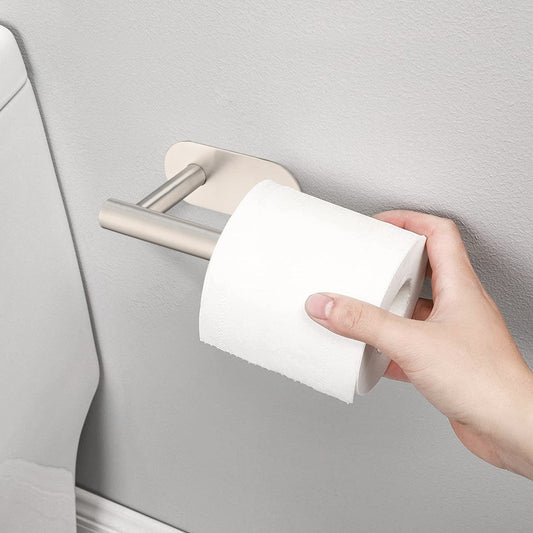 Toilet Paper Holder Self Adhesive, Stainless Steel Rustproof Adhesive Toilet Roll Holder No Drilling