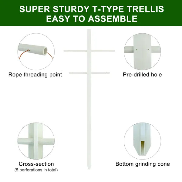 7FT 1PC Hollow T-shaped Climbing Trellis, High-strength Support, Stylish Design, Easily Create A Green Living Wall