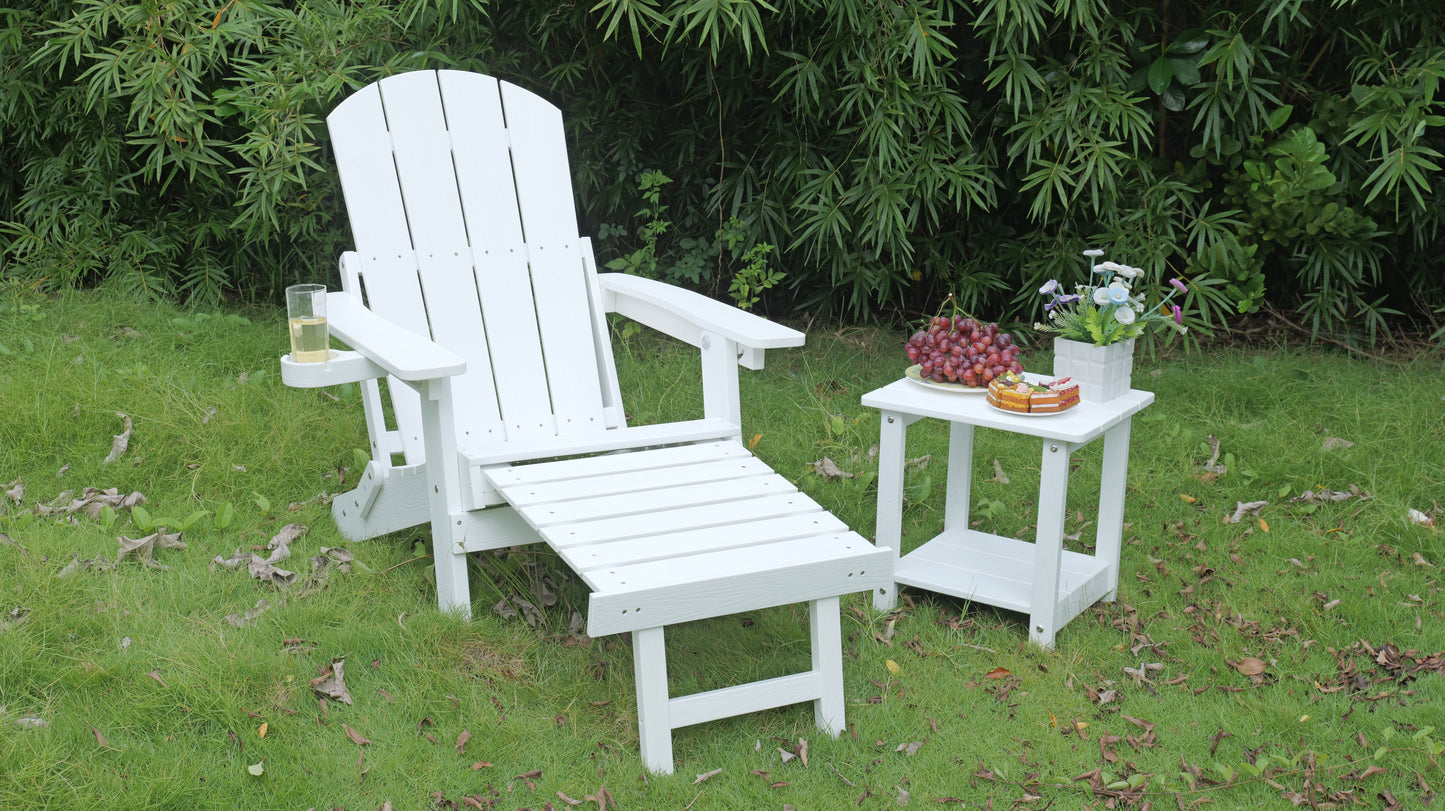 Outdoor Adjustable Lounge Chair With Cup HolderFor Patio Relaxation & Garden Leisure Gatherings,HIPS Material