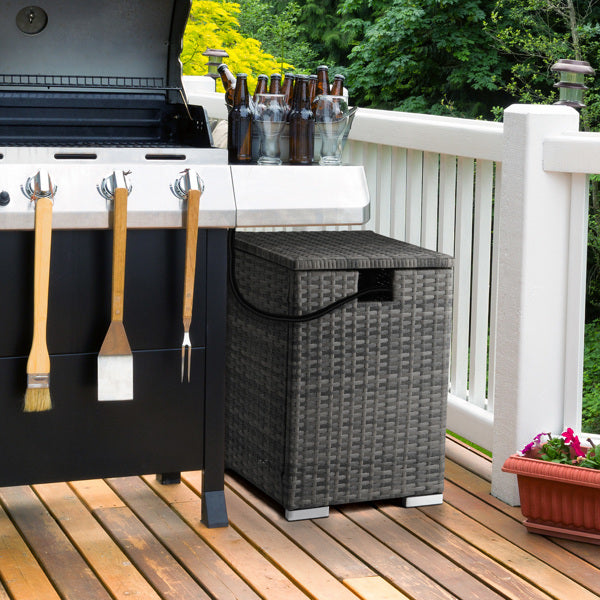 Gas Cylinder Storage - Gray Gradient Rattan - 40x40x57cm - Rattan Edge Table
