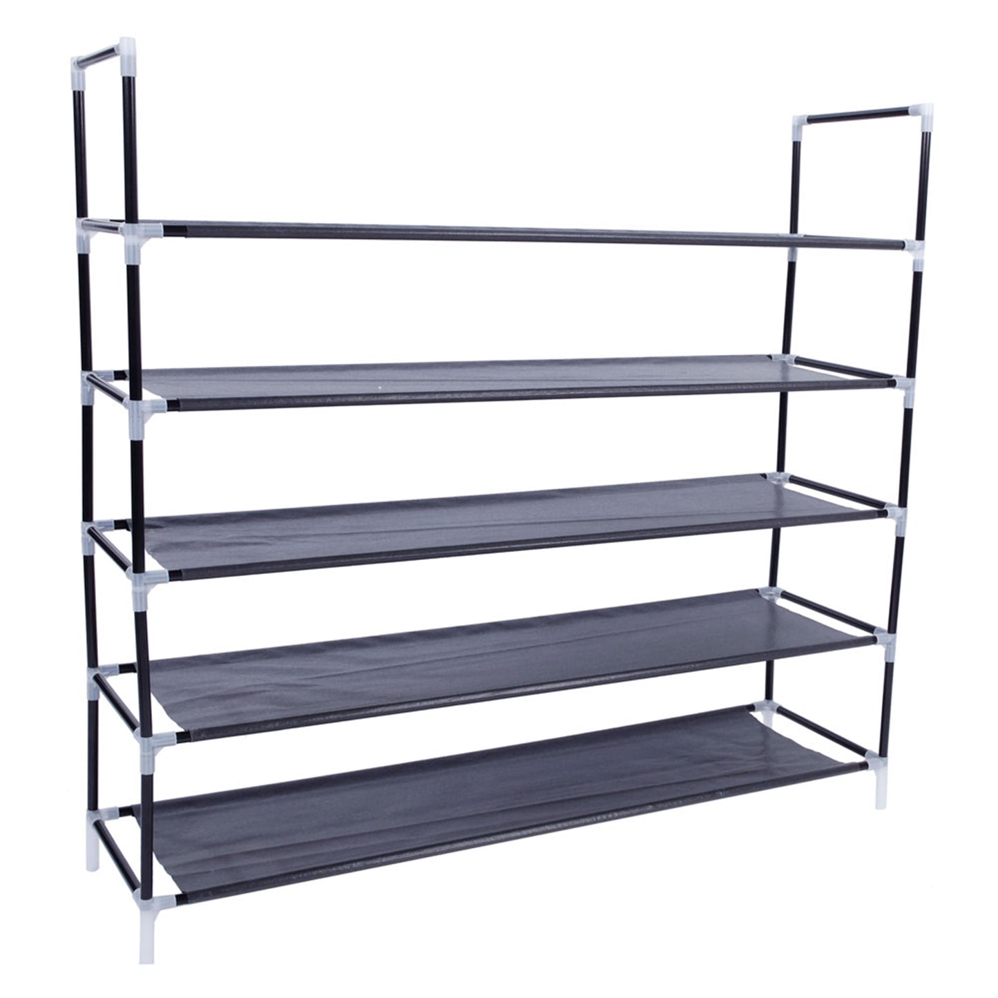 5 Tier Non Woven Fabric & Steel Shoe Rack,Stackable Shoe Rack Storage Shelves,Vertical Shoe Tower Stand,Space Saver Shoe Storage Shelf,with Metal Frame,for Bedroom Living Room Closet Hallway