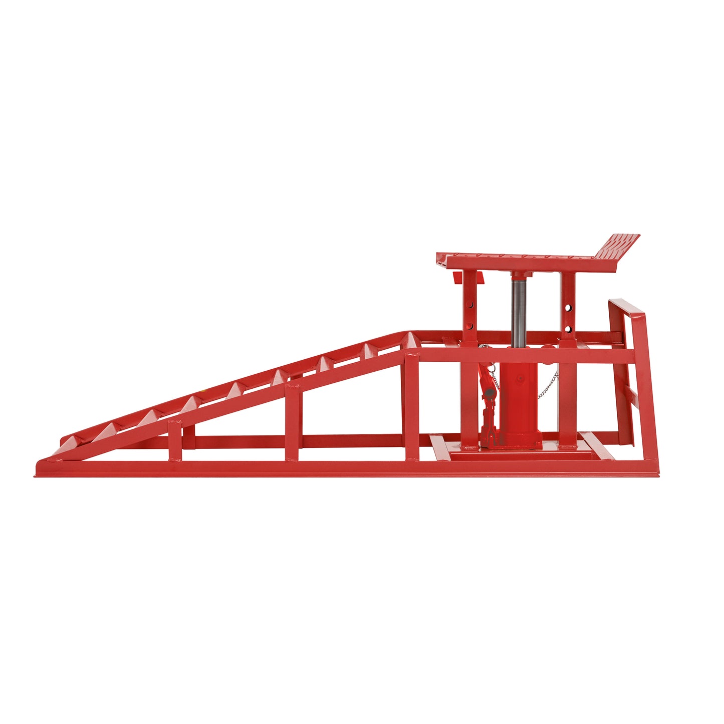 Auto Car Truck Service Ramps Lifts With Pedal, Garage Car Lift Hydraulic Ramps 5 Ton,Automotive Hydraulic Lift Repair Frame Lift  2 Pack  Red Color