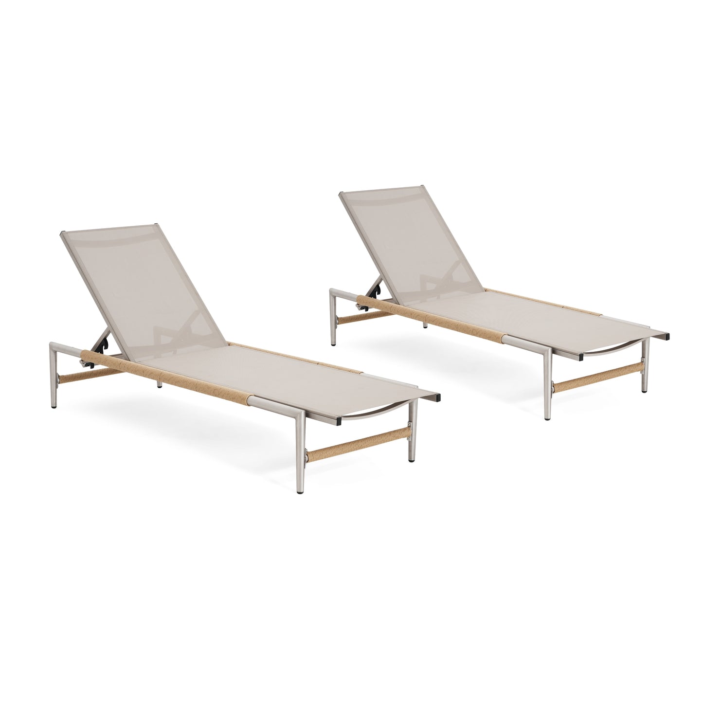 Hargrove Outdoor Patio Aluminum Chaise Lounge  Set Of 2