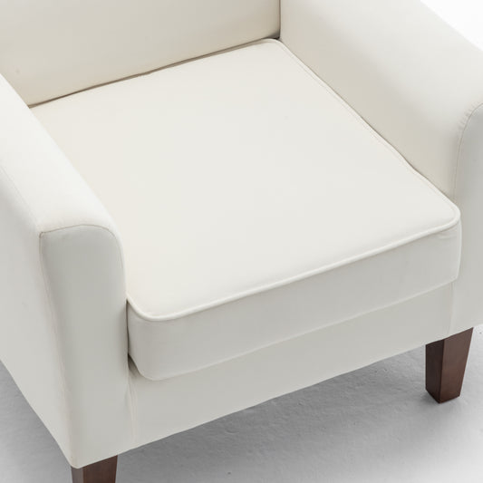 Patterned Polyester Blend Armchair, Solid Birch Wood Frame With Brown Tapered Legs, Foam Padded Accent Chair With Trim Detail For Living Room Office