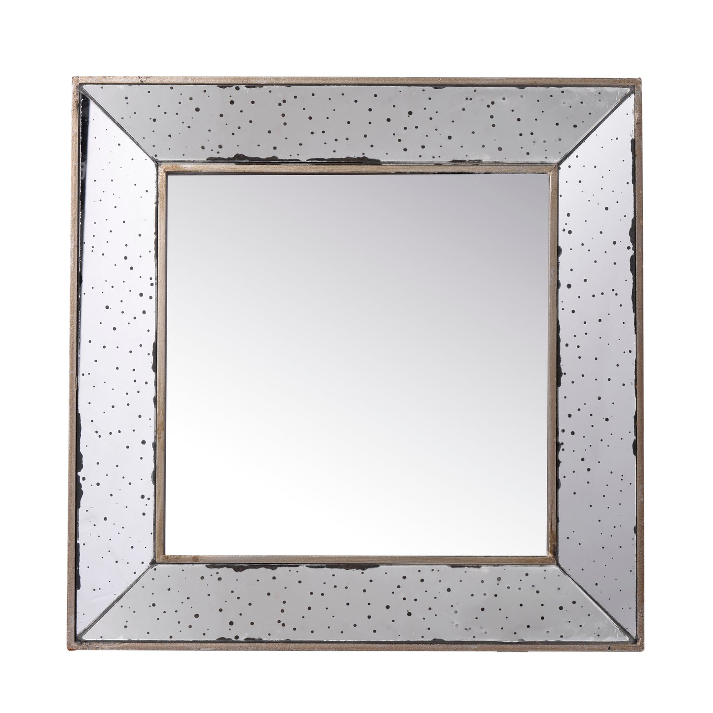 18  X 18  Distressed Silver Square Accent Mirror  Traditional Style Framed Wall Mirror For Living Room  Entryway  Office  Bedroom  Hallway