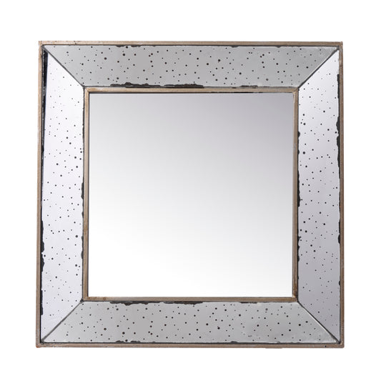 18  X 18  Distressed Silver Square Accent Mirror  Traditional Style Framed Wall Mirror For Living Room  Entryway  Office  Bedroom  Hallway