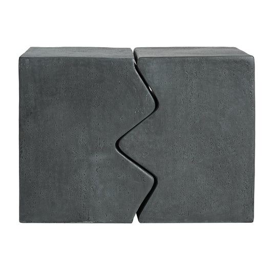 MGO Side Table, Set Of 2 Rectangular Outdoor Side Tables, Decorative Garden Stools For Indoor Outdoor, Accent Table Patio Side Table End Table W Spotted, Stone Gray Color