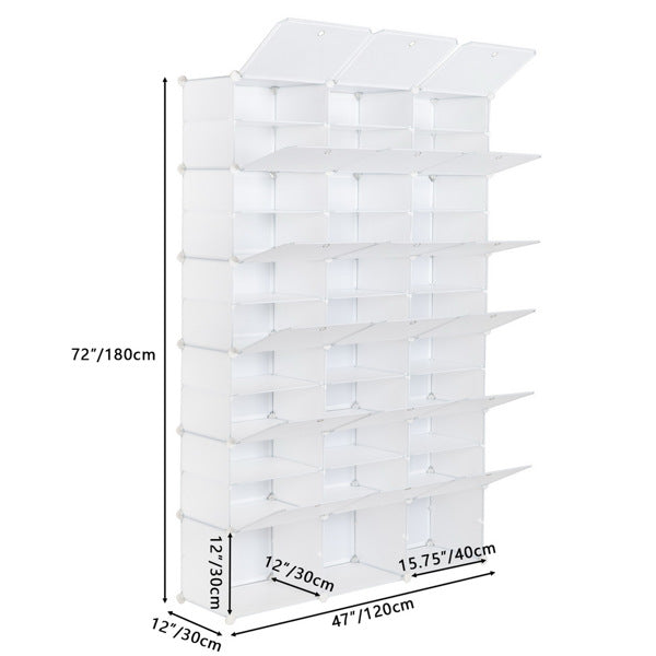 3 Rows, 12 Floors, 36 Grid Cube Shoe Cabinet